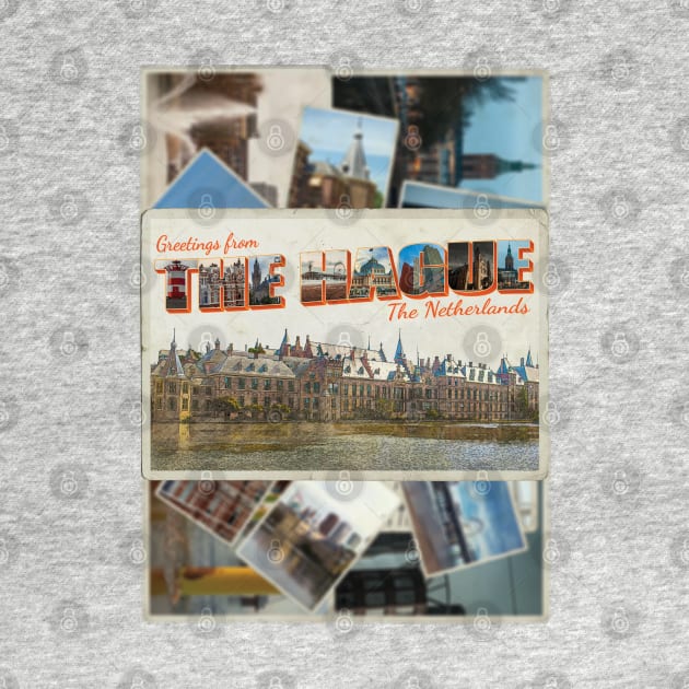 Greetings from The Hague in The Netherlands Vintage style retro souvenir by DesignerPropo